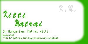 kitti matrai business card